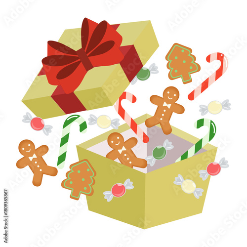 クリスマスのお菓子飛び出しギフトボックス　Christmas candy pop-out gift box