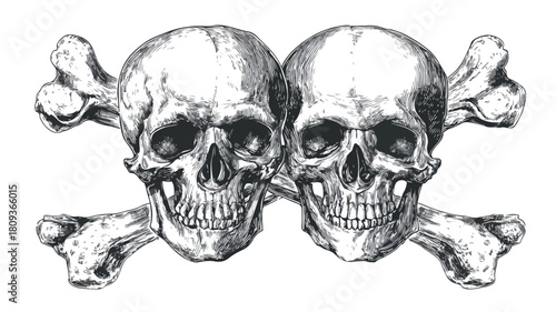 Sinister Skulls & Crossbones Art for Gothic Themes
