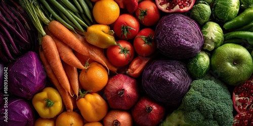 Wallpaper Mural Colorful Variety of Fresh Vegetables and Fruits for Healthy Eating. Torontodigital.ca