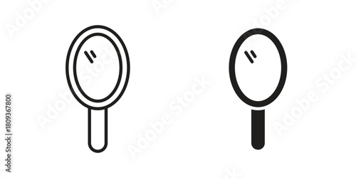 Mirror icon symbol in filled and line style. Vector icon collection