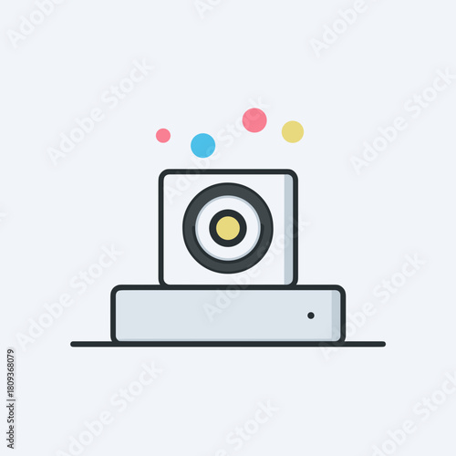 Minimal centrifuge device icon with top circular rotor and clean modern design