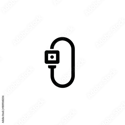 Colonoscope icon showing a flexible looped medical tube in a clean minimal black design