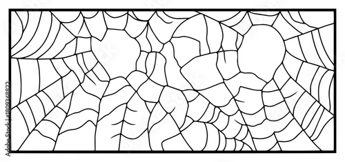 Spider Web Frame Border Halloween Banner Vector