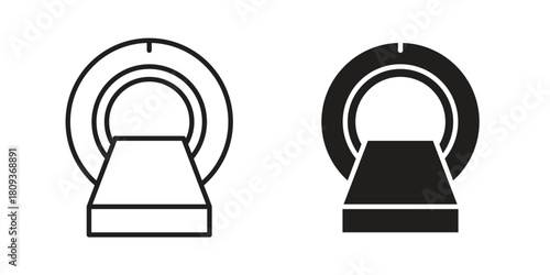 MRI icon symbol in filled and line style. Vector icon collection