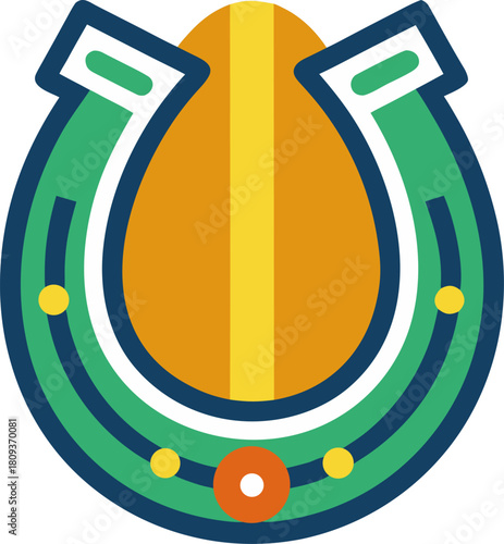 Horseshoe icon. Good luck symbol. stock illustration