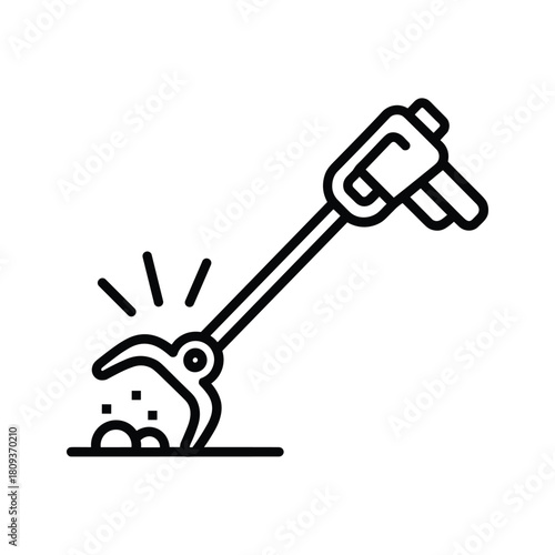 Illustration of weed puller isolated on in vector format