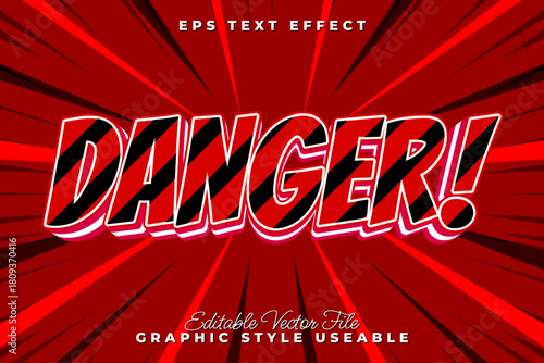 Danger Text Effect Bold Comic Style for Eye-Catching Designs and Visual Impact