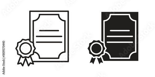 Patented icon symbol in filled and line style. Vector icon collection