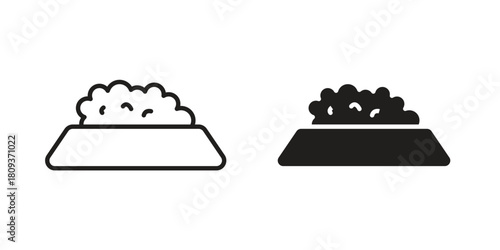 Pet food icon symbol in filled and line style. Vector icon collection