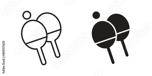 Ping pong icon symbol in filled and line style. Vector icon collection