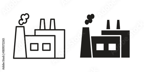 Pollution icon symbol in filled and line style. Vector icon collection