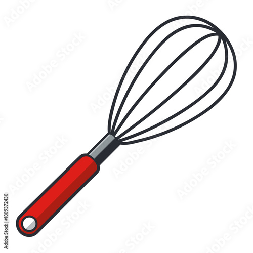 Balloon Whisk Vector – Metal Wire Kitchen Mixing Tool Clipart