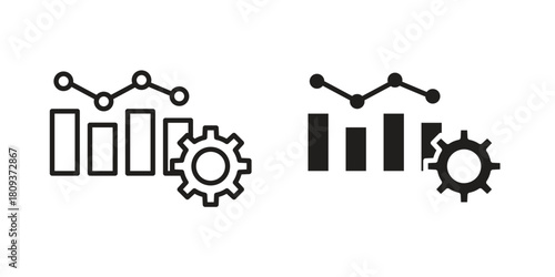 Productivity icon symbol in filled and line style. Vector icon collection