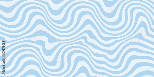 Abstract background seamless pattern with colorful waves. Trendy vector illustration in retro psychedelic style