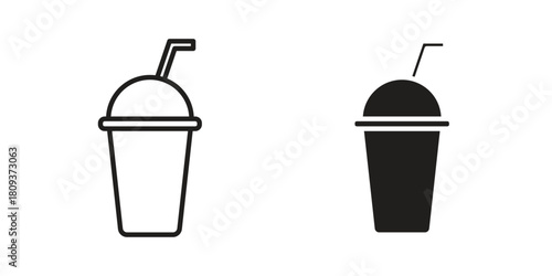 Protein shake icon symbol in filled and line style. Vector icon collection