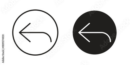Reply icon symbol in filled and line style. Vector icon collection