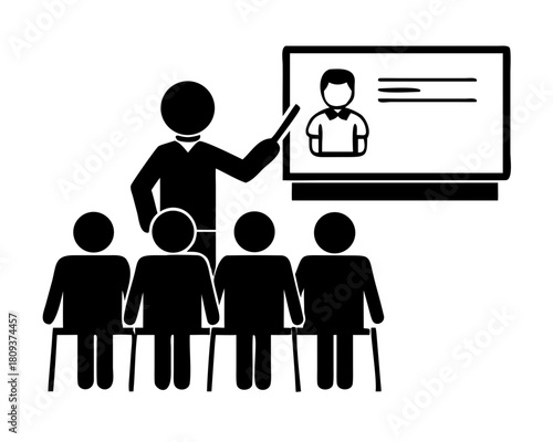 students and teacher in classroom children learning education concept