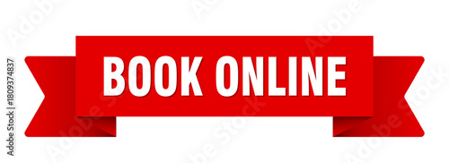 book online ribbon isolated on transparent background. book online ribbon