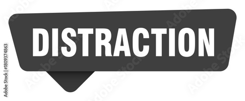 distraction black sign isolated on transpatent background. distraction sticker