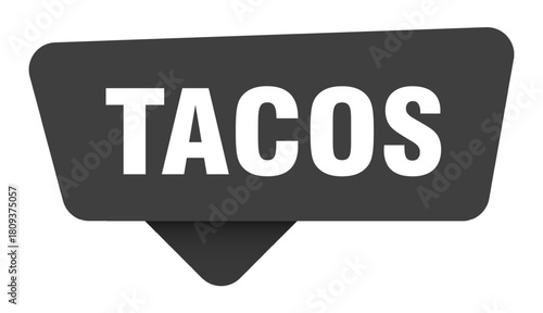 tacos black sign isolated on transpatent background. tacos sticker