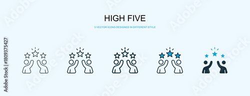 High Five Icon Different Style Vector Illustration