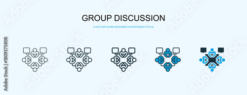 Group Discussion Icon Different Style Vector Illustration