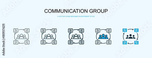 Communication Group Icon Different Style Vector Illustration