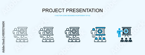 Project Presentation Icon Different Style Vector Illustration