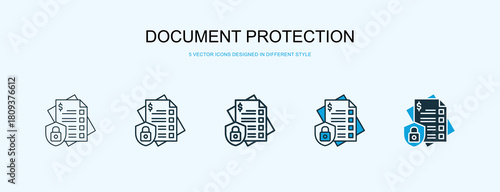 Document Protection Icon Different Style Vector Illustration