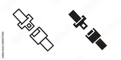 Seatbelt icon symbol in filled and line style. Vector icon collection