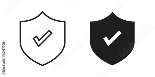 Security icon symbol in filled and line style. Vector icon collection