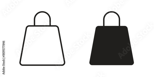 Shopping bag icon symbol in filled and line style. Vector icon collection