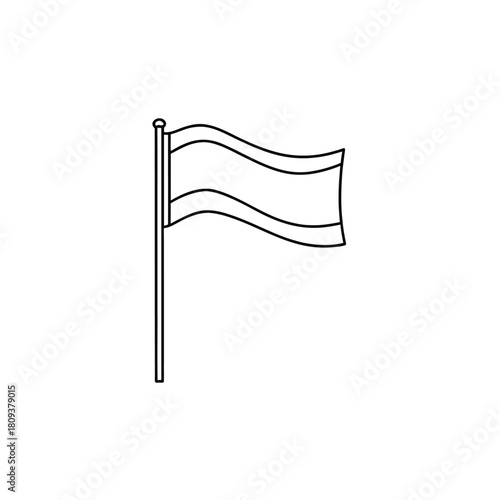 Abstract geometric flag outline design on white background