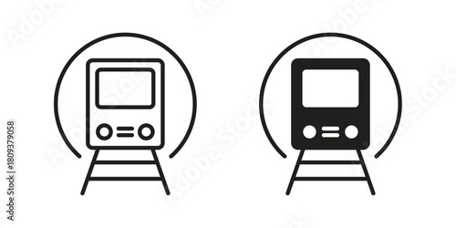 Subway icon symbol in filled and line style. Vector icon collection