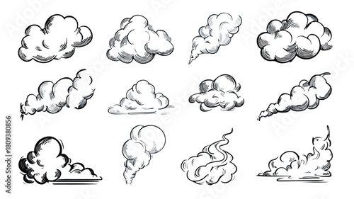 Modern Smoke and Steam Vector Icon Set for Professional Designs