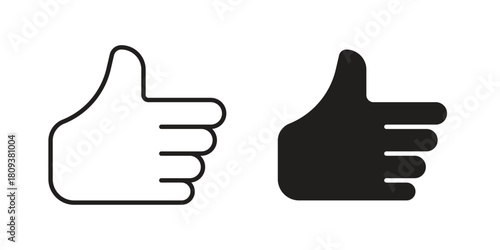 thumbs up icon symbol in filled and line style. Vector icon collection