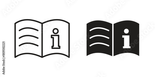 User guide icon symbol in filled and line style. Vector icon collection