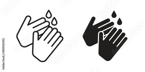 Wash hands icon symbol in filled and line style. Vector icon collection