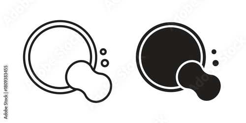 Washing dishes icon symbol in filled and line style. Vector icon collection
