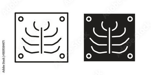 X ray icon symbol in filled and line style. Vector icon collection
