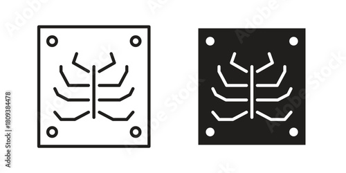 X-ray scan icon symbol in filled and line style. Vector icon collection