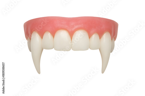 Vampire teeth isolated on white background