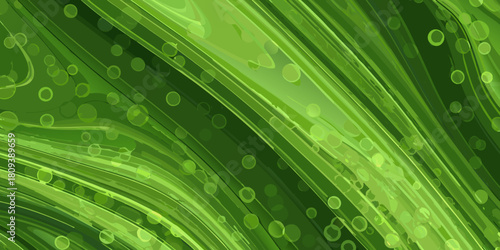 Abstract green background with lines and circles art