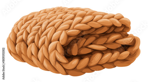 Vector illustration of a folded chunky knit blanket