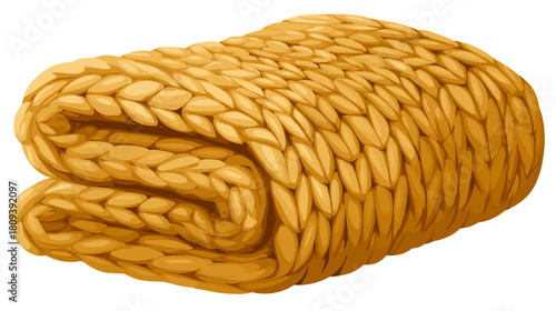 Vector illustration of a folded chunky knit blanket
