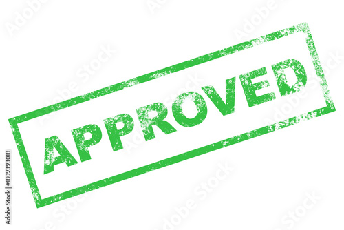 Approved stamp sign, vintage green approved seal sign illustration in PNG isolated on transparent background