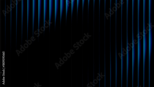 Wavy liquid strip background, glowing blue vertical lines with soft gradient on dark tech vector.