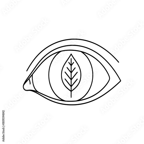 Minimalist Eye with Leaf Pupil Natural Vision
