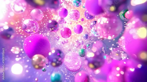 Wallpaper Mural A forward-moving video that feels like you’re diving into a world of colorful pink and purple bubbles, entering a soft and dreamy, foam-like bubble universe Torontodigital.ca