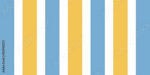 A simple pattern of alternating blue yellow and white vertical stripes creating a color block design